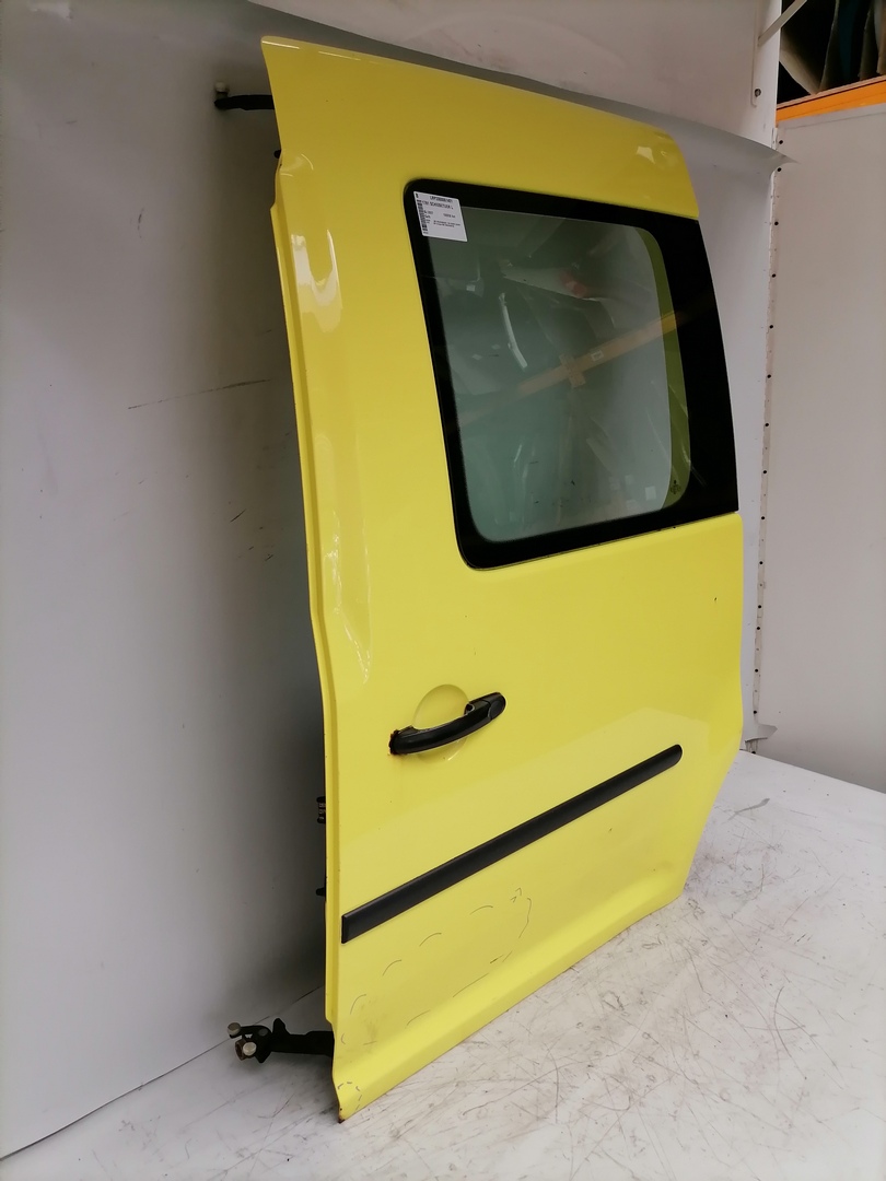 VW Caddy 2K original Schiebet&uuml;r links Gelb mit Scheibe Bj.2007